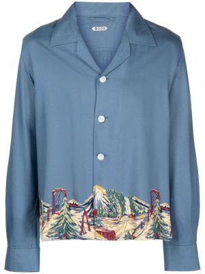 Krekls ar apdruku Bode zils