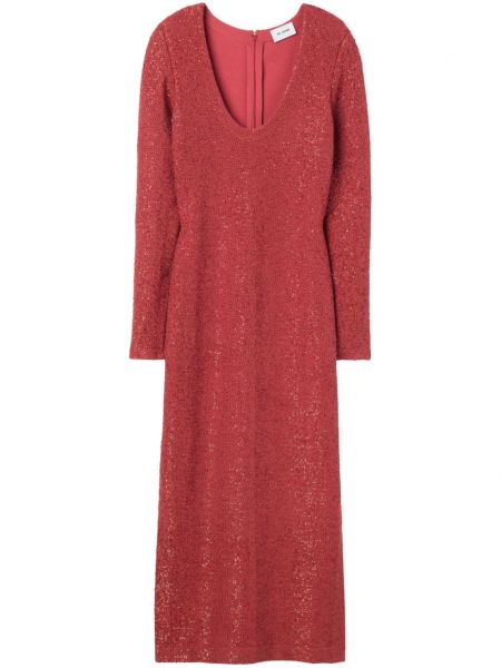 Midi haljina sa šljokicama s v-izrezom St. John ružičasta