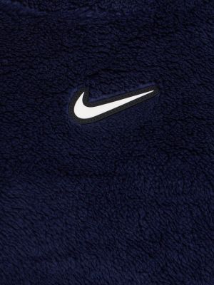 Fleecová mikina s kapucňou Nike modrá