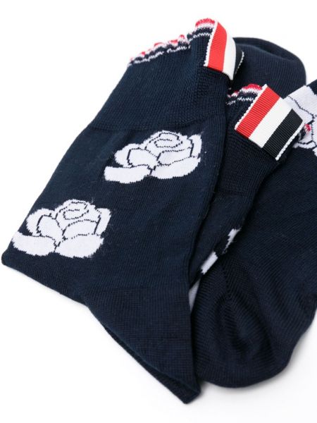 Květinové ponožky Thom Browne modré