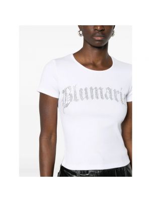 Koszulka z kryształkami Blumarine biała