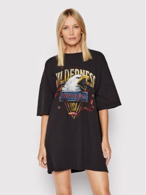 Sukienka codzienna W9P9GFZ01 Czarny Relaxed Fit Wrangler