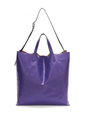 Usnjena nakupovalna torba Jil Sander vijolična