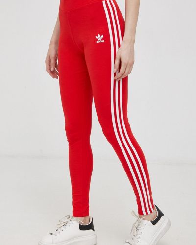 Legginsy Adidas Originals czerwone