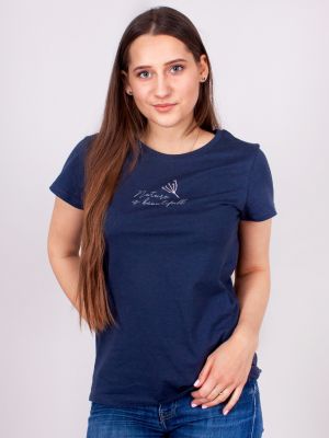 Koszulka bawełniana z krótkim rękawem Yoclub niebieska