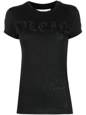 Tričko s potlačou so vzorom hadej kože Philipp Plein čierna