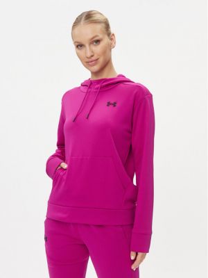 Relaxed флийс суичър с качулка Under Armour розово