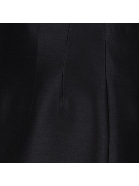 Falda de cuero de lana de seda Versace negro