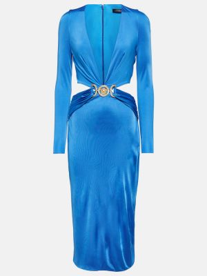 Satin midikleid Versace blau