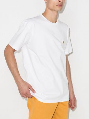 Kokvilnas t-krekls ar izšuvumiem Carhartt Wip balts