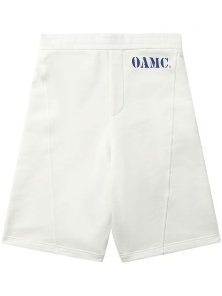 Pantaloni scurți din bumbac cu imagine Oamc alb