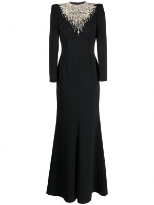 Вечерна рокля с кристали от креп Jenny Packham черно