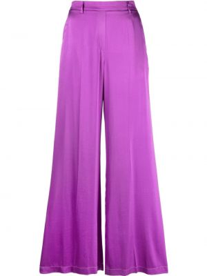 Pantaloni din satin de mătase Forte_forte violet
