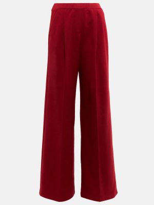 Pantaloni de catifea cu croială lejeră Max Mara roșu