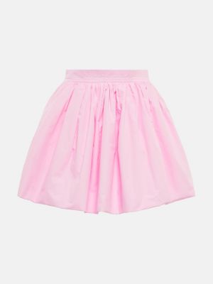 Хлопковая юбка мини с высокой талией Patou розовая