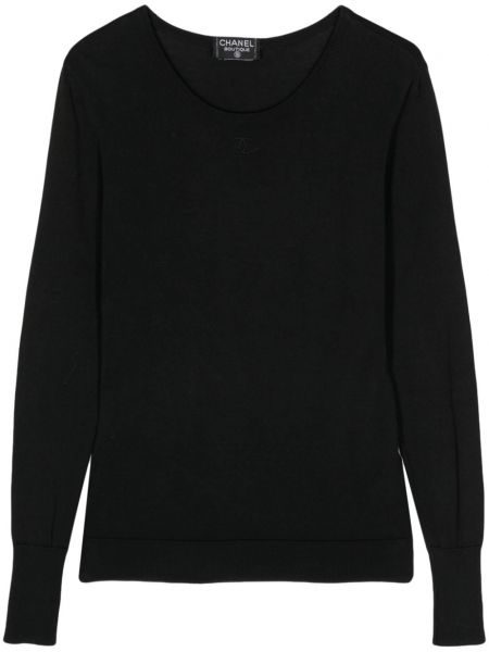 Пуловер бродиран Chanel Pre-owned черно