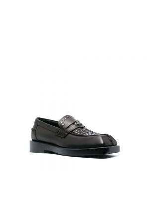 Loafers de punta cuadrada con tachuelas Versace negro
