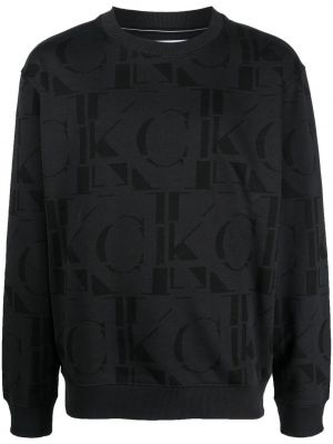 Rund hals trykt sweatshirt Calvin Klein Jeans svart