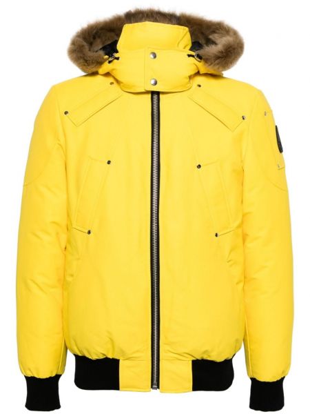 Páperová bunda s kapucňou Moose Knuckles žltá