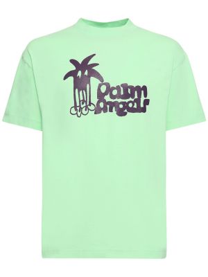 Памучна тениска Palm Angels зелено
