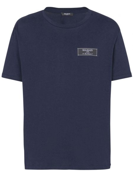 T-shirt en coton Balmain bleu