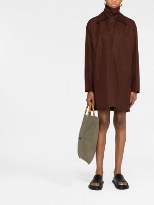 Hemdkleid aus baumwoll mit v-ausschnitt Jil Sander braun