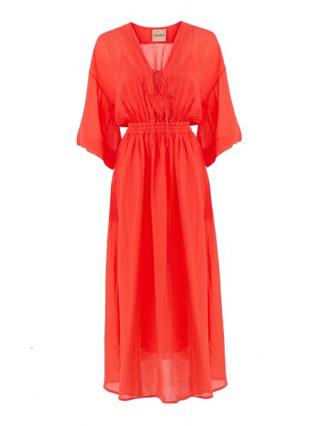 Льняное платье Nude оранжевое