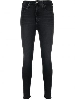 Høy midje stretch jeans Calvin Klein Jeans svart