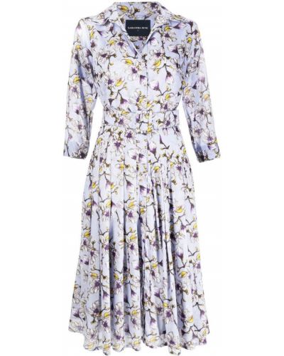 Midi obleka s cvetličnim vzorcem s potiskom Samantha Sung vijolična