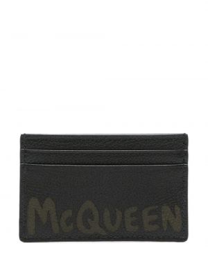 Kožená peňaženka Alexander Mcqueen čierna