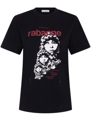 T-shirt à imprimé Rabanne noir