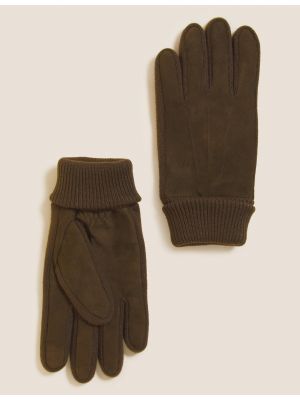 Kožené rukavice Marks & Spencer hnědé