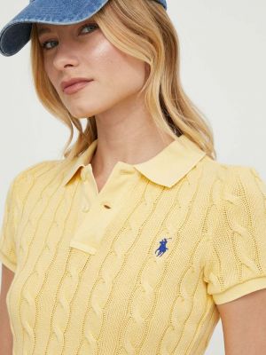 Памучна поло тениска Polo Ralph Lauren жълто