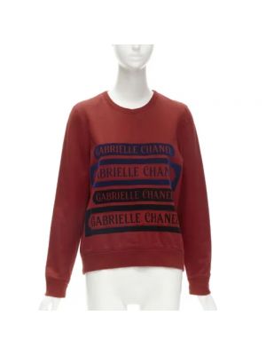 Top bawełniany retro Chanel Vintage czerwony