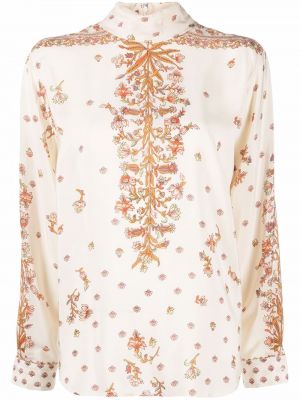 Bluza s cvetličnim vzorcem s potiskom Giambattista Valli bež