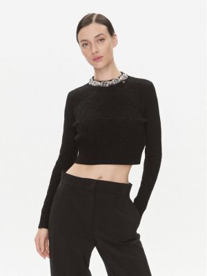 Пуловер slim Elisabetta Franchi черно