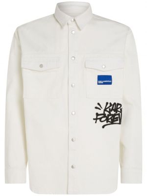Rifľová košeľa s potlačou Karl Lagerfeld Jeans