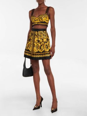 Шелковая юбка мини с высокой талией Versace