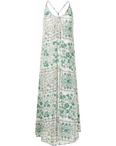 Платье макси в цветочный принт Poupette St Barth, белое