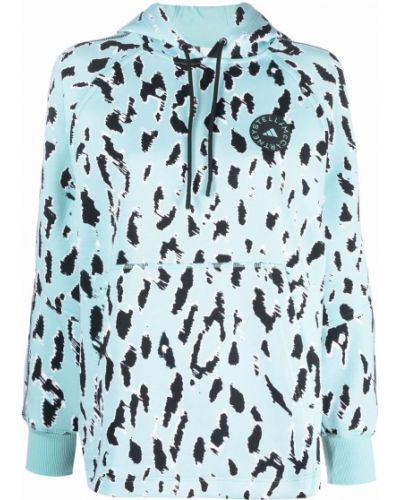 Leopard trykt hettegenser Adidas By Stella Mccartney blå