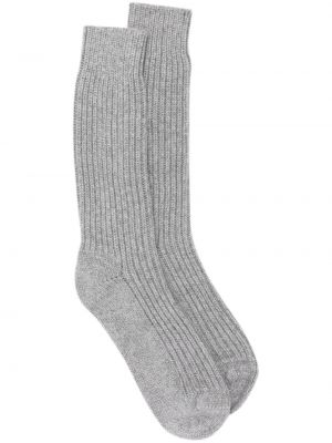 Pletene čarape od kašmira Alanui siva