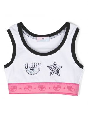 Crop top tytöille Chiara Ferragni Kids valkoinen