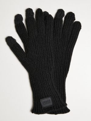 Pletene volnene rokavice Urban Classics Accessoires črna