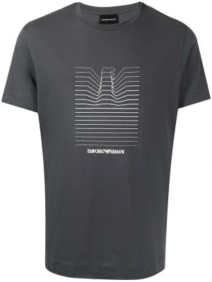Camiseta con estampado Emporio Armani gris