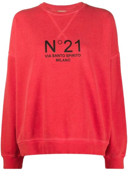 Overdimensjonert trykt sweatshirt N°21 rød