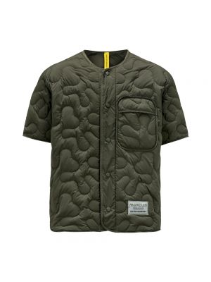 Pikowana nylonowa kurtka Moncler zielona