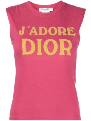 Top con stampa Christian Dior rosa