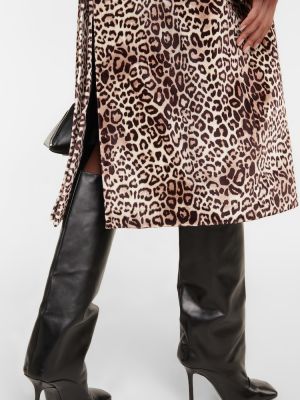 Trench de catifea cu imagine cu model leopard Alexandre Vauthier