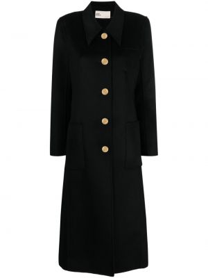 Černý vlněný kabát Tory Burch