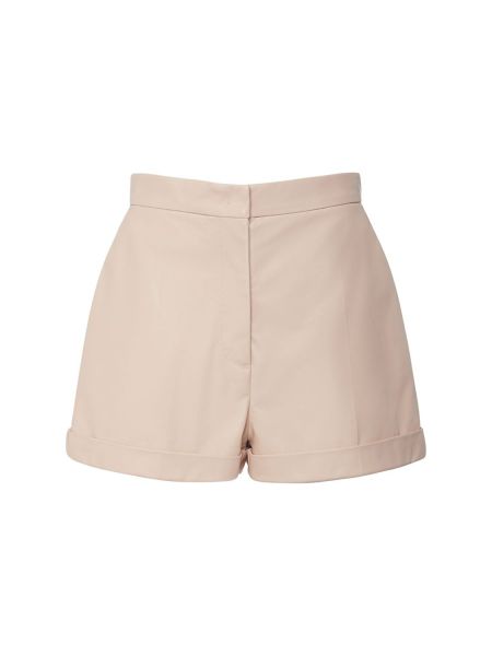 Pantalones cortos de cuero Max Mara rosa